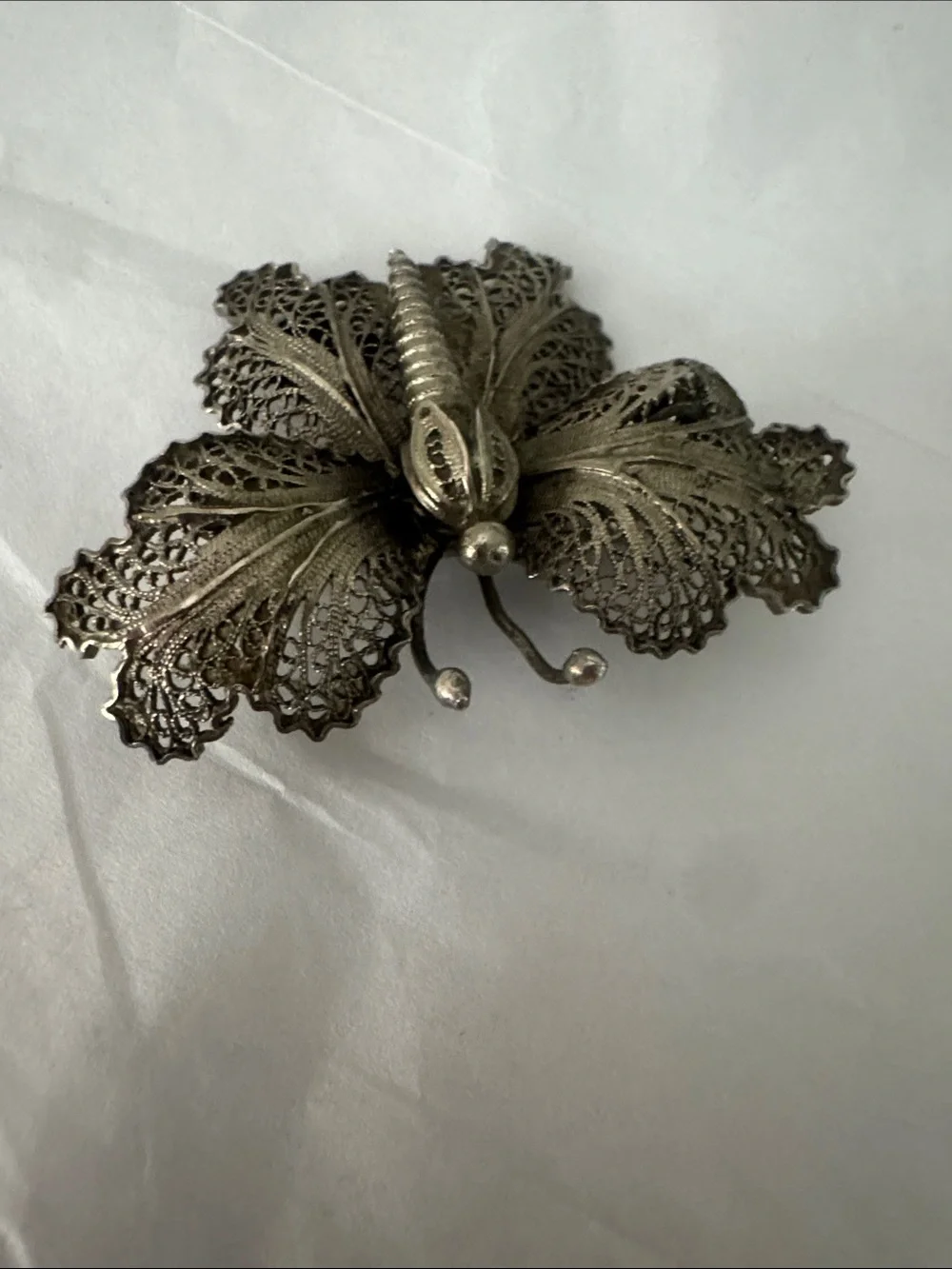 Vintage sterling silver 925 Topezio butterfly brooch